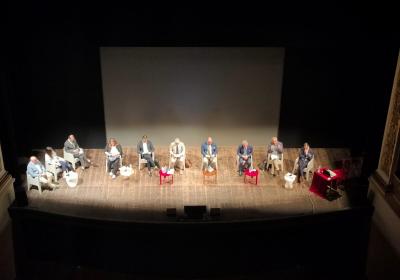 Spoleto, palco Teatro Nuovo con tutti i relatori